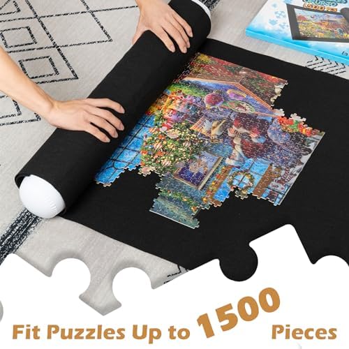 Lavievert 1500 Piece Jigsaw Puzzle Mat Roll Up, Portable Board for Adults