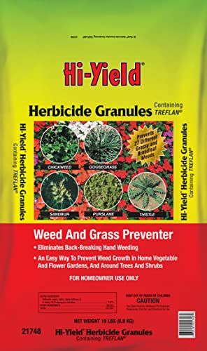 Hi-Yield (22742) Herbicide Granules Weed and Grass Preventer, 4 lbs | Pendimethalin pre-emergent granules - Weed & grass preventer for smaller turf & ornamental areas - Lawn owners