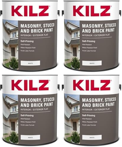 KILZ Self-Priming Masonry, Stucco and Brick Paint, GRAY, 1 Gallon