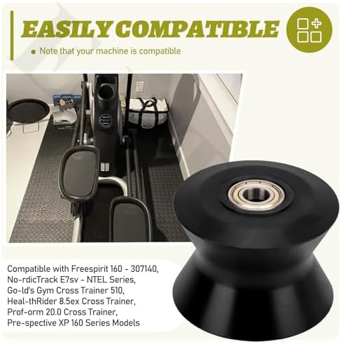 238880 Elliptical Leg Roller Compatible with NordicTrack E7sv - NTEL Series, Gold's Gym 510, HealthRider 8.5ex, Proform 20.0