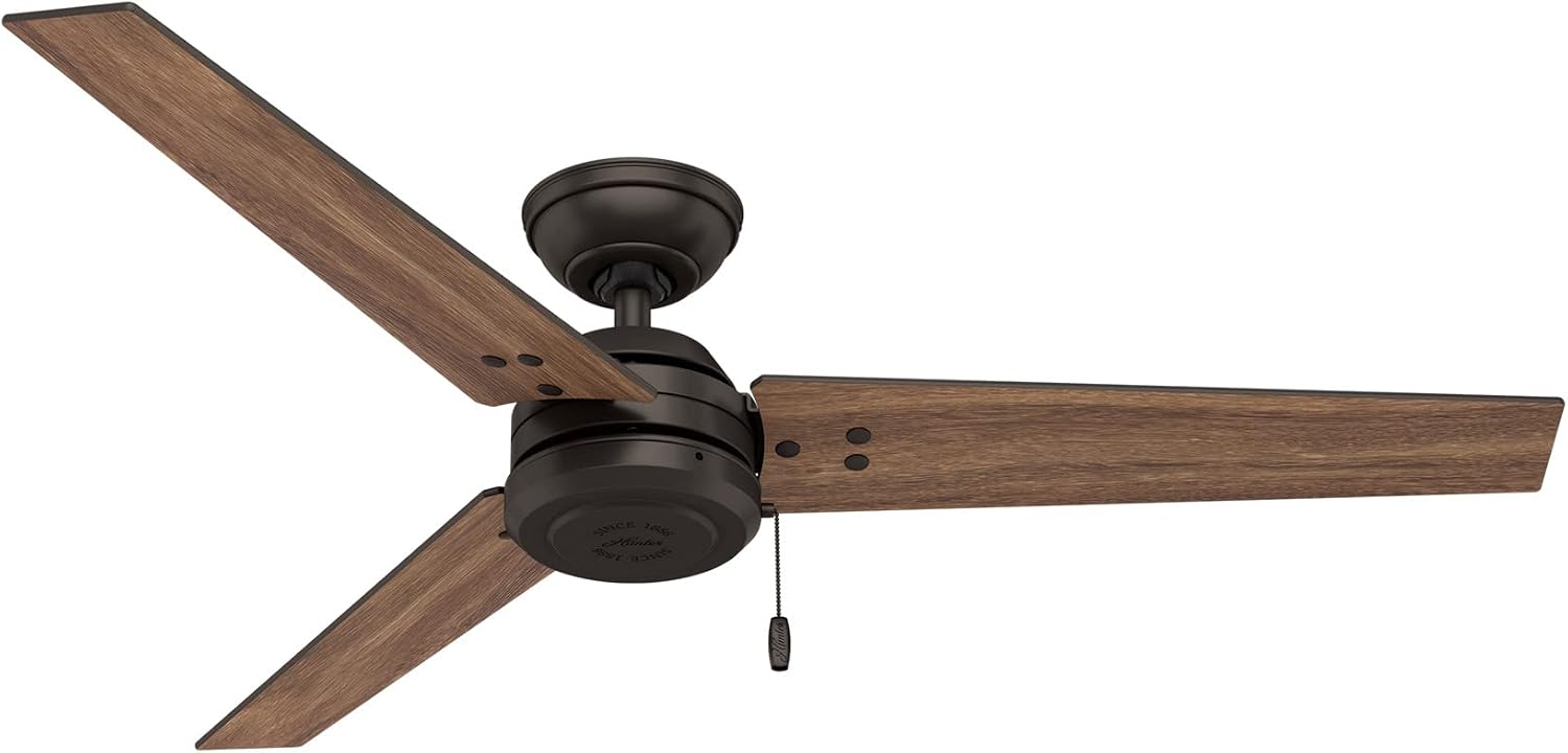Hunter Cassius, Outdoor or Indoor, Ceiling Fan, 44 inch, Matte Black