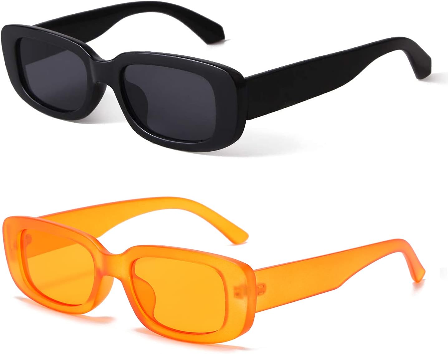 BUTABY Rectangle Sunglasses for Women Retro Driving Glasses 90’s Vintage Fashion Narrow Square Frame UV400 Protection