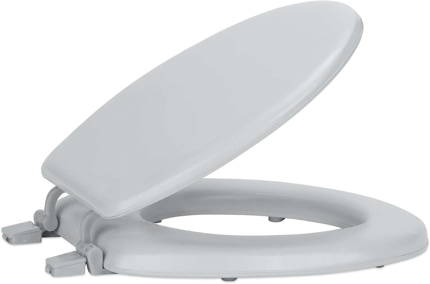 Soft Elongated Vinyl Toilet Seat, Black - 19 Inch Soft Vinyl Cover with Comfort Foam Cushioning - Fits All Elongated Size Fixtures - Easy to Install Fantasia by Achim Home Decor