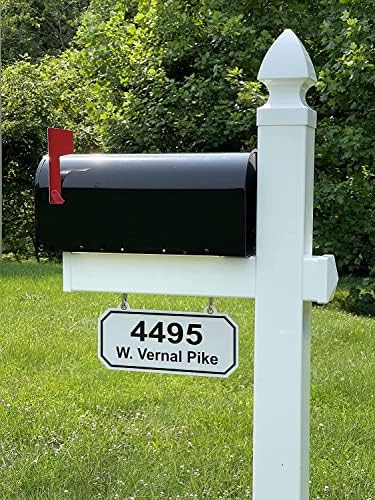 4Ever Products Loudon White Vinyl Mailbox Post System & Black Mailbox | Complete curbside combo kit features a durable metal mailbox and a custom