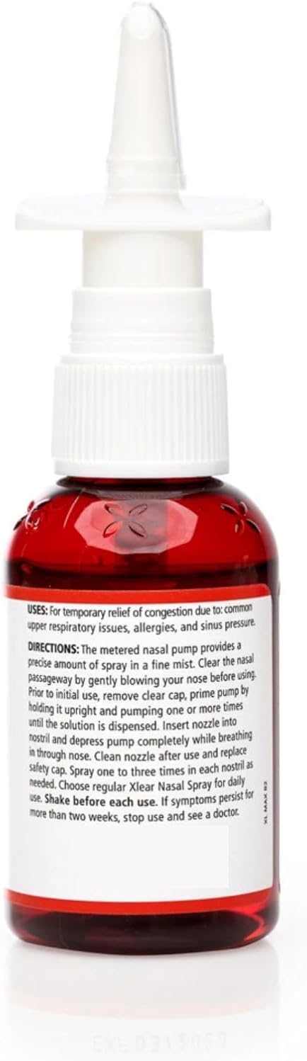 Xlear Max Natural Nasal Spray with Xylitol, 1.5 fl oz (Pack of 4) | Strong Formula with Capsicum and Aloe Vera for Servere Sinus Pressure Relief, Nasal Decongestant, Headache, Dry Nose