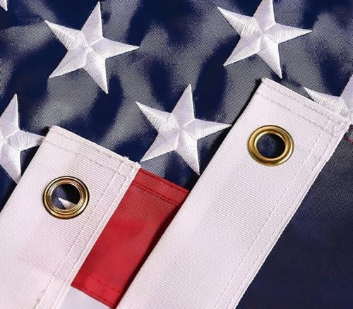 American Flag 4x6 ft: Long Lasting US Flag, Heavy Duty Nylon, Embroidered Stars, Sewn Stripes, Brass Grommets, UV Protection Perfect for Outdoors! USA Flag | 100% Heavy Duty Nylon UV Protection Premium Embroidered Stars Sewn Stripes Brass Grommets Long L…