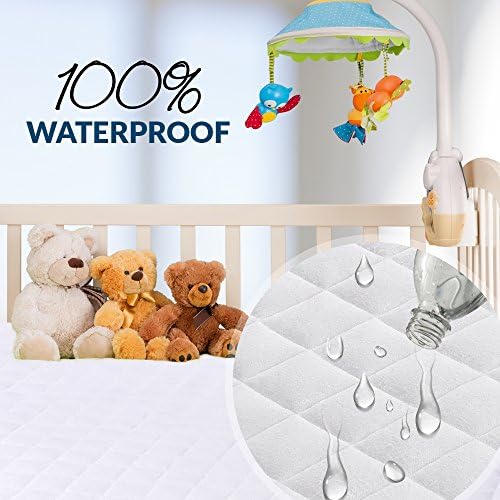 PlushDeluxe Bamboo Waterproof Mattress Protector, Queen Size, Ultra Soft