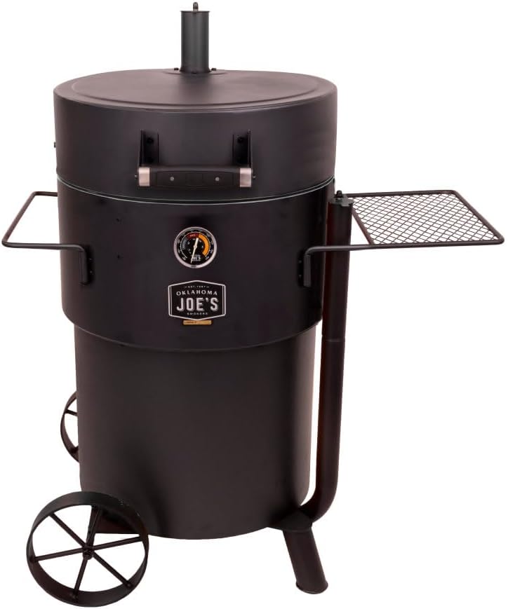 Oklahoma Joe's Bronco Pro 21.5 in. Heavy Duty Charcoal Drum Smoker and Grill with 366 sq. in. Cooking Area in Black