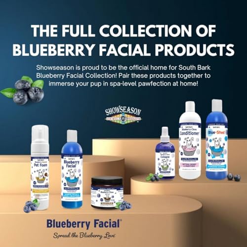 South Bark's Blueberry Facial® Pet Shampoo 12 oz. | Brightener & Tear Stain Remover | Long-Lasting Odor Eliminator | Cruelty-Free | Paraben-Free | Made in The USA