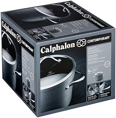 Calphalon Contemporary Hard-Anodized Aluminum Nonstick Cookware, Stock Pot, 8-quart, Black