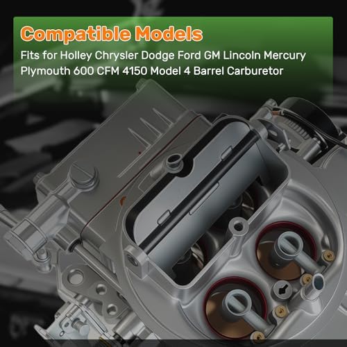 BR-67270 4 Barrel Carburetor for Holly 4150 Model Vacuum Secondary Electric Choke Replacement 600 CFM