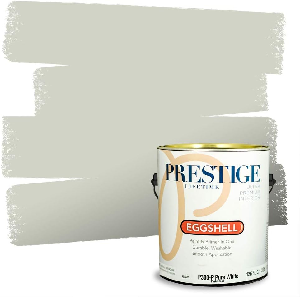PRESTIGE Paints Exterior Paint and Primer In One, 1-Gallon, Flat, Comparable Match of Sherwin Williams* Coastal Plain*
