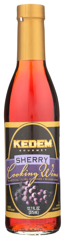 Kedem Gourmet Sherry Cooking Wine 12.7oz Bottle, No Artificial Colors of Flavors, Gluten Free, No Sugar Added, Certified Kosher
