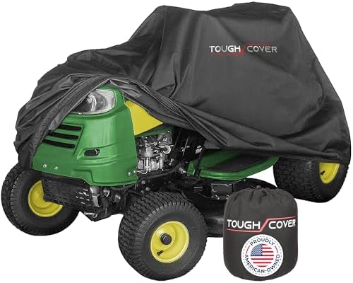 600D Riding Lawn Mower Cover - Up to 54 in Deck, Black - Waterproof Protection for Zero Turn Mower - UV & Dust Shield for Lawn Tractor - Compact Storage for Tractor Accessories
