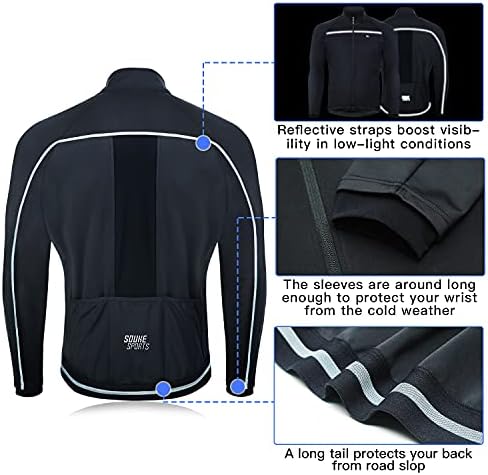 Souke Sports Men's Winter Cycling Jacket Windproof Thermal Bike Jacket