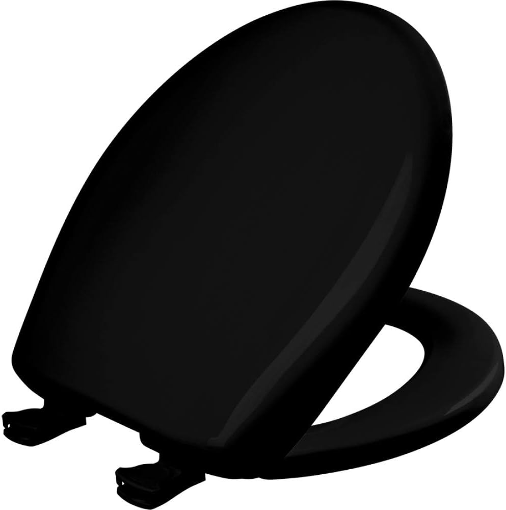Bemis Classic Colors Slow Close Toilet Seat, Easy Clean Hinges and Durable Plastic Seat, Made in USA, Elongated, Black