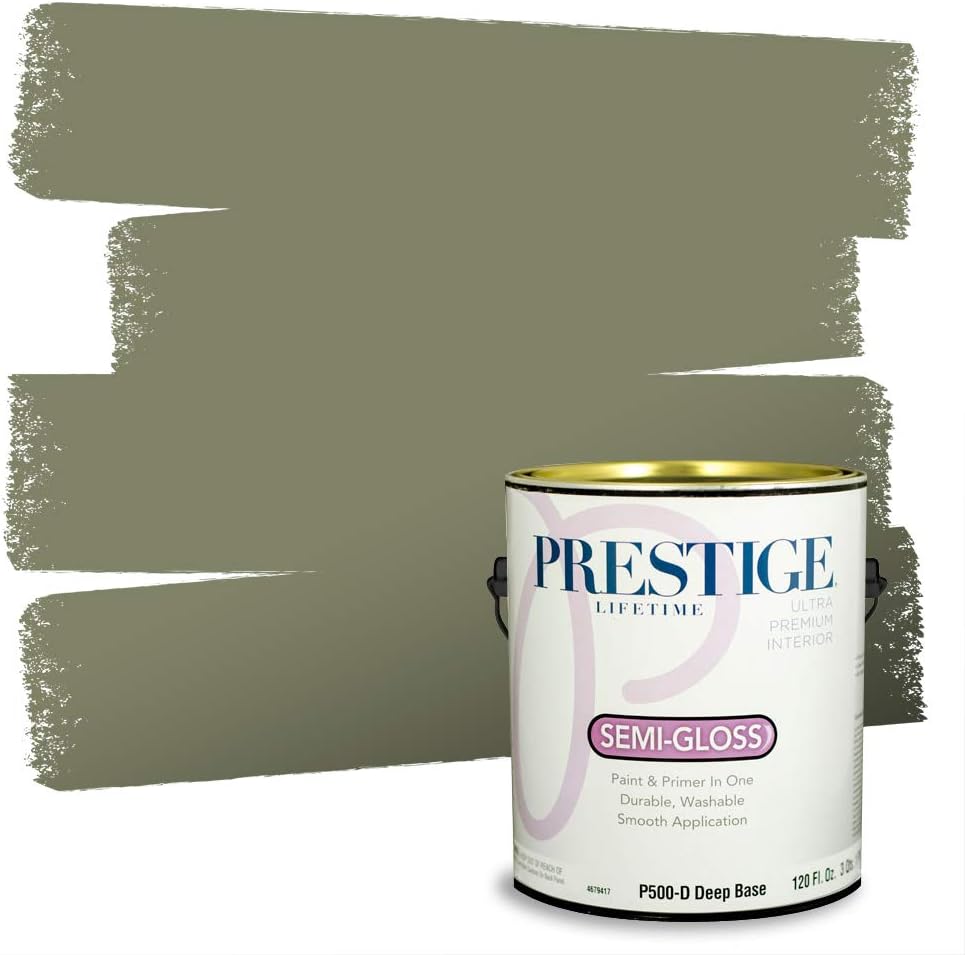 PRESTIGE Paints Exterior Paint and Primer In One, 1-Gallon, Flat, Comparable Match of Sherwin Williams* Coastal Plain*