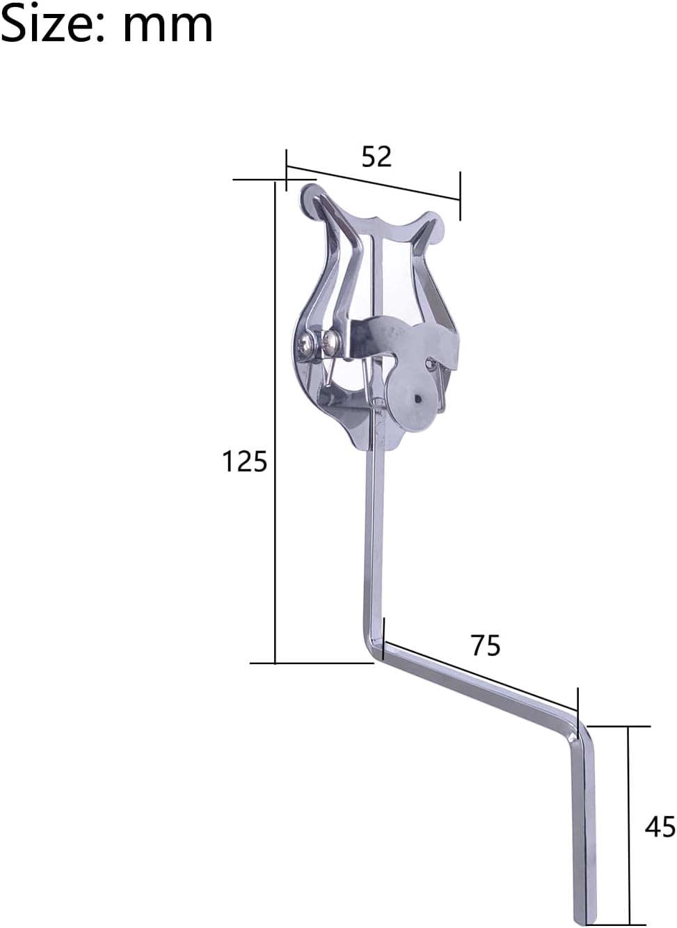 Alto Saxophone Marching Lyre Clamp-On Holder Lyre Sax Nickel-Plated Sheet Music Clip 1Pcs