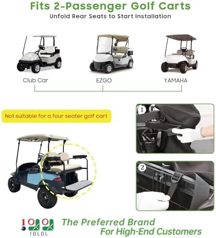 10L0L Golf Cart Cargo Bag for 2 Passenger Golf Carts, Storage Grocery Shopping Bag for Yamaha, EZGO TXT/RXV, Club Car DS/Precedent Golf Cart