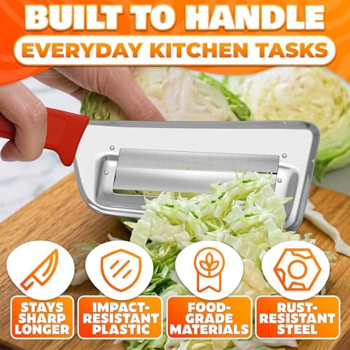 Cabbage Shredder with Dual Blade, 11.8 Inch Stainless Steel Slicer | Cabbage Knife for Faster Coleslaw Prep