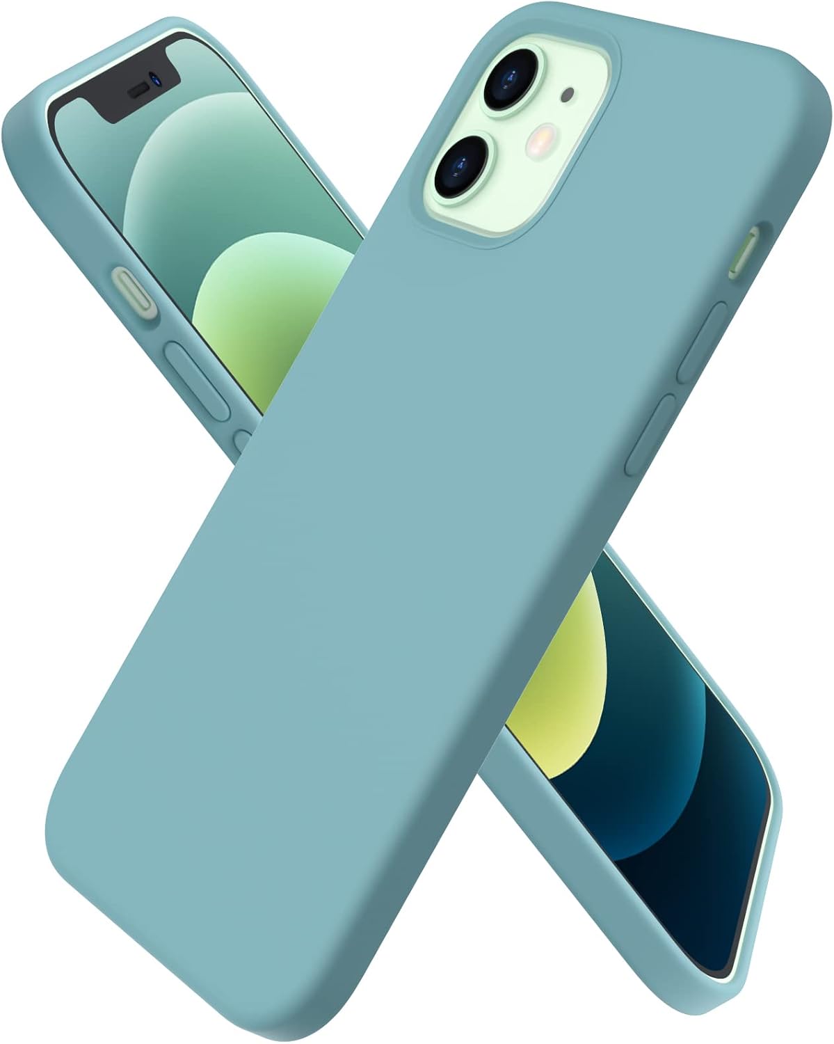 ORNARTO for iPhone 12 Mini Case, Slim Liquid Silicone Cover, Navy Blue