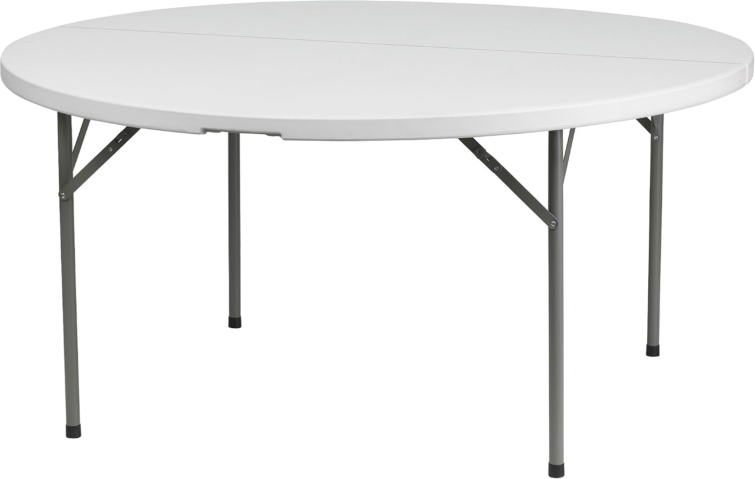 Flash Furniture Elon 5' Round All-Occasion Plastic Folding Event Table, Foldable Portable Banquet Table for Indoor/Outdoor Events, White | Lightweight, Easy Storage, Commercial Grade