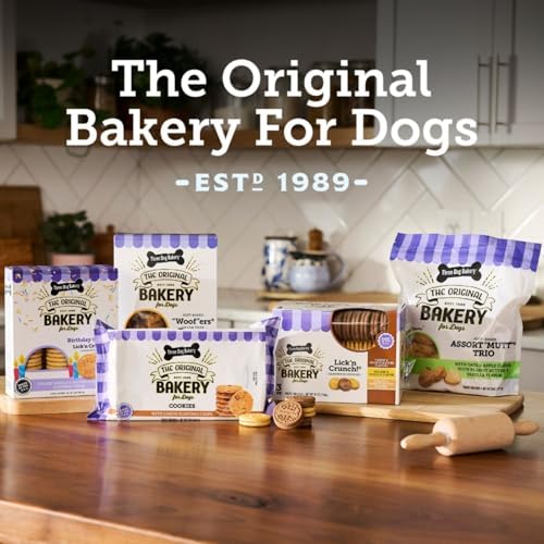 Three Dog Bakery Soft Baked Classic Cookies for Dogs - 13 oz Box | Oats & Apple Flavor - Made with Real Ingredients - Rolled Oats Dog Treats