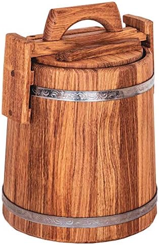 Wooden Bucket for Pickles and Sauerkraut, Wood Crock for Fermentation
