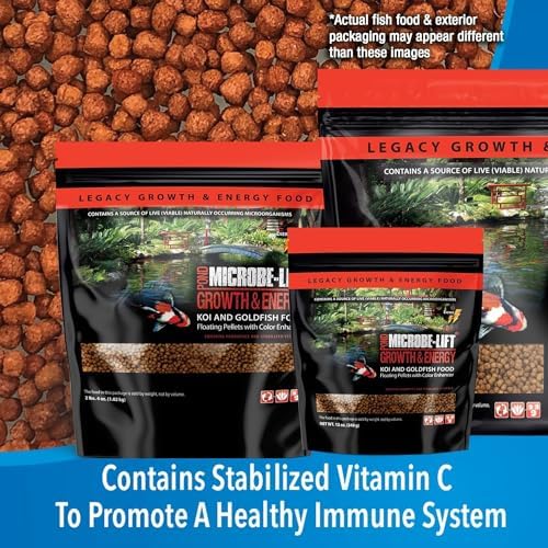 MICROBE-LIFT High Growth and Energy Floating Fish Food Pellets for Ponds, Water Gardens, and Fountains, Safe for Live Goldfish and Koi, 5.25 lbs