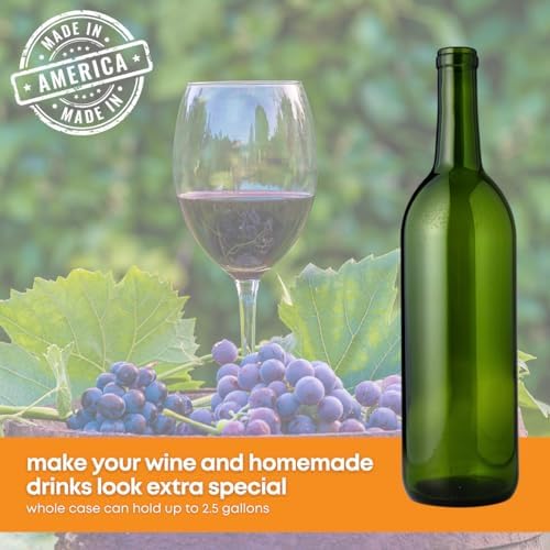 Home Brew Ohio 6 Gallon Bottle Set: Green Claret/Bordeaux (36 Bottles) | Food-grade wine bottles green for winemaking