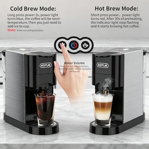5 in 1 Single Serve Coffee Maker for K-Cup Pods, Nespresso Original, Dolce Gusto, ESE 44mm and Ground Coffee