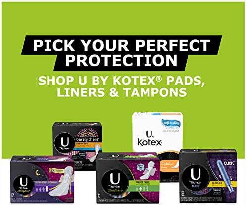 U by Kotex Cleanwear Ultra Thin Pads with Wings, Heavy Flow, 32 Count