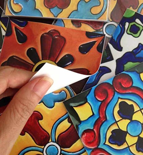 Tile Stickers Mexican Spanish 24pc 4-1/4in Peel and Stick for Kitchen and Bath Tr001-4Q