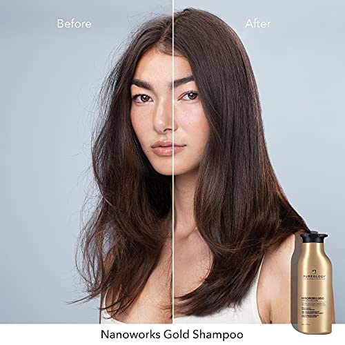 Pureology Nanoworks Gold Shampoo - For Very Dry and Color-Treated Hair, Renews Softness & Shine, Sulfate-Free & Vegan