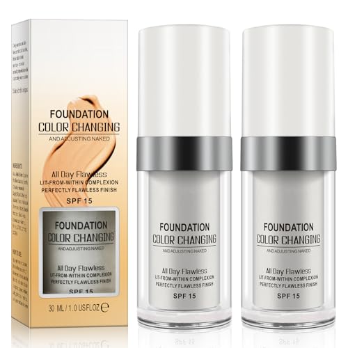 TLM Colour Changing Liquid Foundation Hides Wrinkles & Lines, BB Cream Makeup Base Concealer Cover Moisturizing Fluid for all Skin Tone SPF15