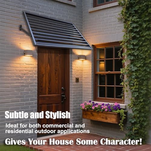 56 in W x 32 in H Shutters Window Awnings Exterior, Aluminum Black Window Shutters Fixed Metal Awning for Door Entrance, Windows