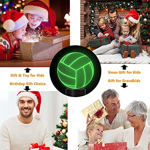 FULLOSUN Volleyball 3D Night Light, Sport Mood Illusion Lamp for Kids with Remote Control 16 Colors Changing
