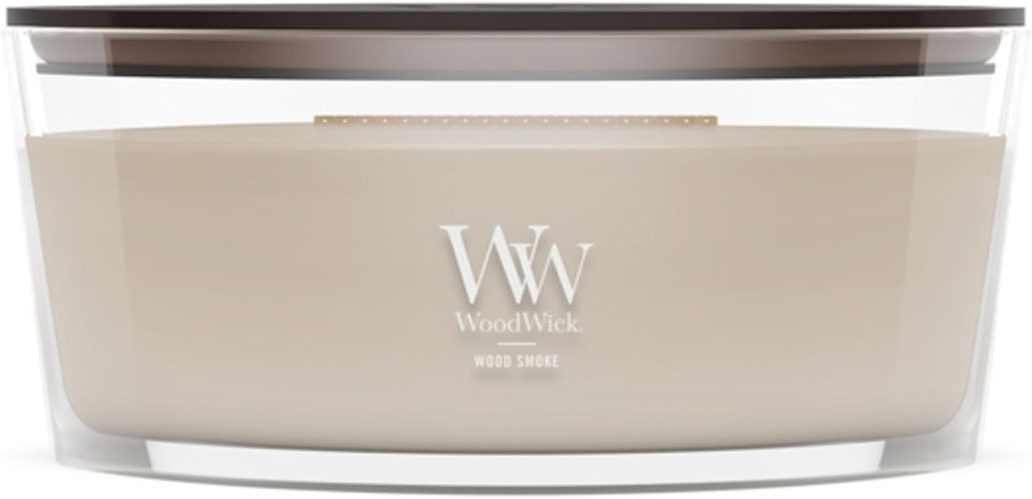 WoodWick Fireside Holiday Candle Gifts for Women and Men, 9.7 oz Medium Hourglass Candle with Crackling Wick