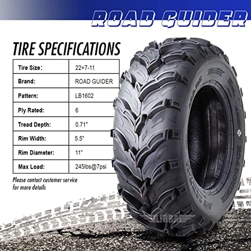ROADGUIDER ATV Mud Tire 22x10-9 6PR for Honda Recon 250 Suzuki Ozark 250