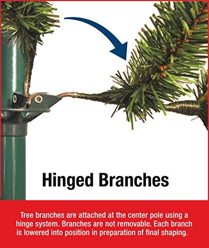 National Tree Company 7.5 ft Pre-Lit Dunhill Fir Artificial Christmas Tree, 600 Warm White LED Lights, 2, 189 Tips, Includes Stand