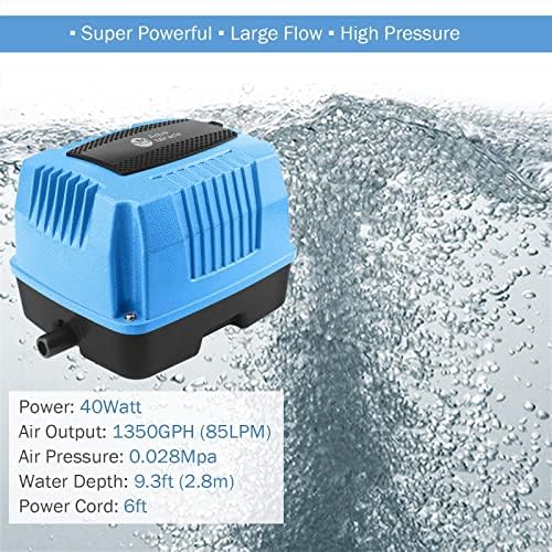 AquaMiracle Linear Air Pump AP-40/AP-60/AP-80/AP-160 for Pond Aeration, Septic, Hydroponic, 635/950/1350/2550GPH, Pond, Waste Treatment, Aquarium