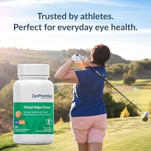 EyePromise Vizual Edge Eye Supplements, 30 Chewable Tablets, Citrus Flavor | Eye Vitamins for Macular Support & Enhanced Visual Performance with Zinc, Lutein and Zeaxanthin (Packaging May Vary)