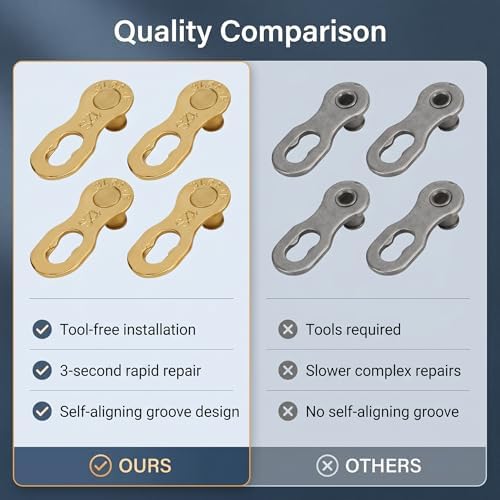 RiToEasysports 4Pair Chain Connector,Steel 12 Speed Chain Missing Link Connector Parts Cycling Accessory for Mountain Bike and Road Bike Chain
