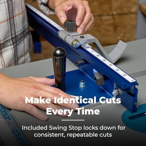 Kreg Precision Miter Gauge System - Adjustable Table Saw Miter Gauge Fence - High Accuracy Angle Cutting Tool - KMS7102