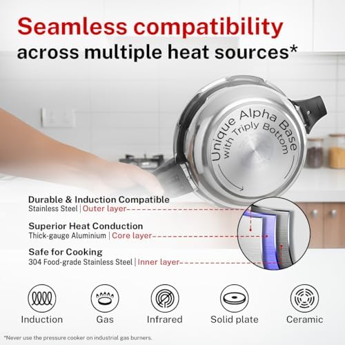 Prestige PRASVSP PRESSURE COOKER, Senior Pan 4L, SILVER