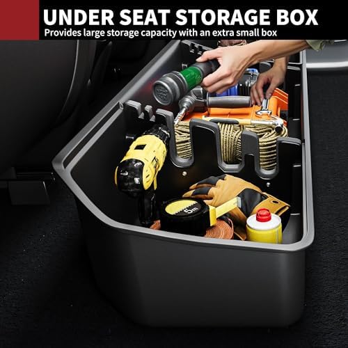 YITAMOTOR Rear Under Seat Storage Fit Ford 2015-2026 F150 & 2017-2026 Super Duty SuperCrew/Crew Cab