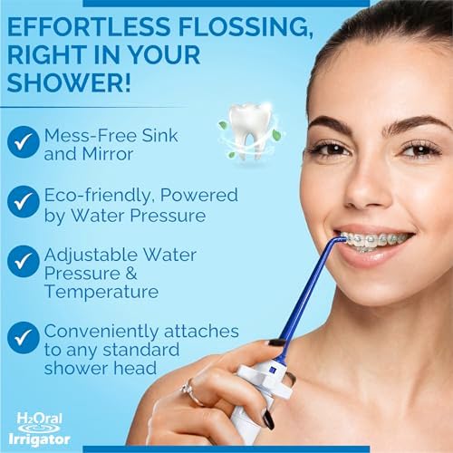 Oral Irrigator - Shower Water Flosser for Healthy Teeth and Gums Made in USA