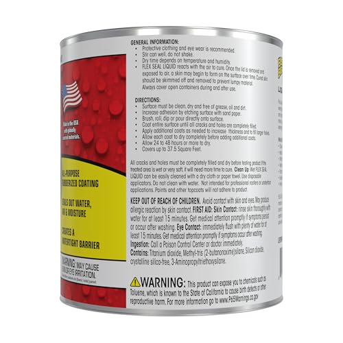 Flex Seal Liquid, Rubber Coating Sealant, Waterproof, Flexible, Breathable, and UV Resistant, Roof Repair, Basements, RV, Campers, Trailers, Marine