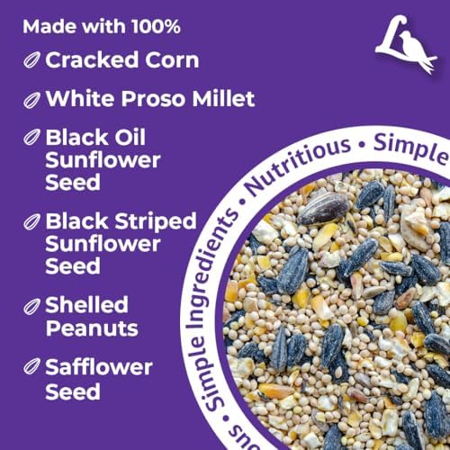 Lyric Wild Bird Mix - Includes Corn, Nuts, and Wild Bird Seed for Outside Feeders, Attracts Doves, Jays and Many More, 40 lb Bag | Includes corn