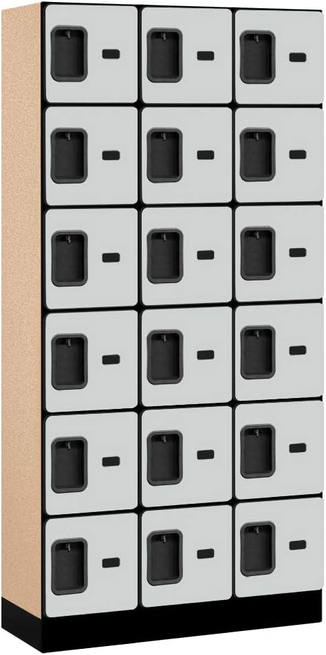 Salsbury Industries 36365MAH Six Tier Box Style Designer Wood Locker, 6' 3" x 15", Mahogany